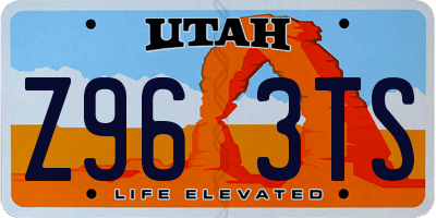 UT license plate Z963TS