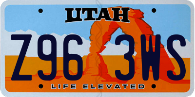 UT license plate Z963WS