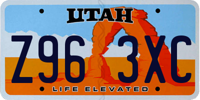 UT license plate Z963XC