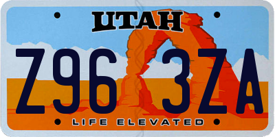 UT license plate Z963ZA