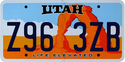 UT license plate Z963ZB