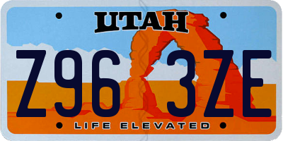 UT license plate Z963ZE