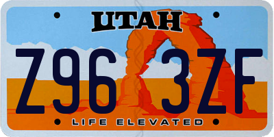 UT license plate Z963ZF