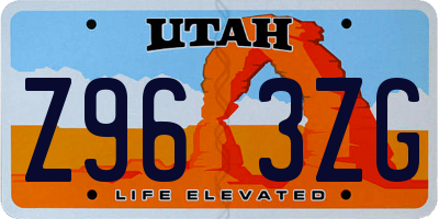 UT license plate Z963ZG