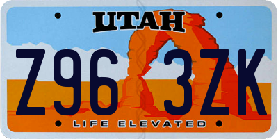 UT license plate Z963ZK