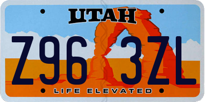 UT license plate Z963ZL