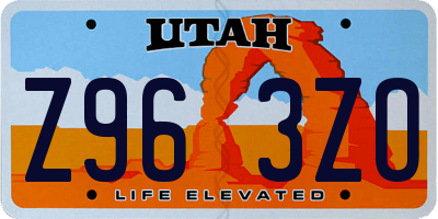 UT license plate Z963ZO