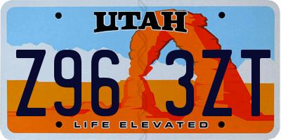 UT license plate Z963ZT