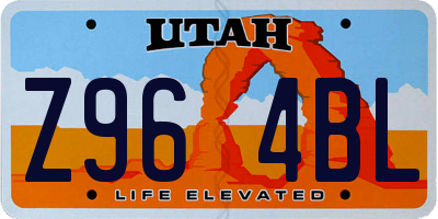 UT license plate Z964BL