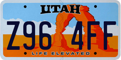 UT license plate Z964FF