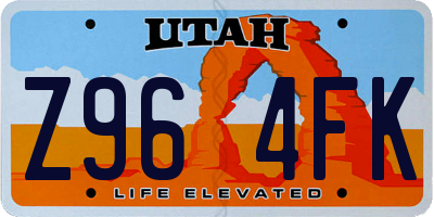 UT license plate Z964FK