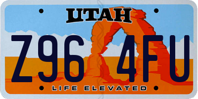 UT license plate Z964FU