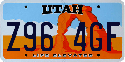 UT license plate Z964GF