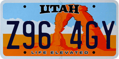 UT license plate Z964GY