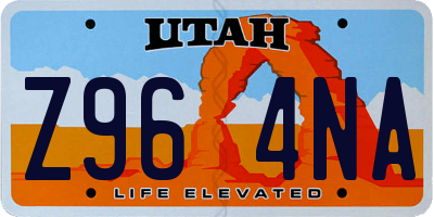 UT license plate Z964NA