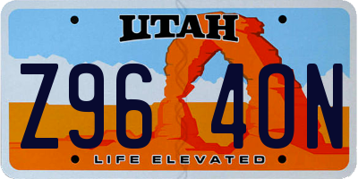 UT license plate Z964ON