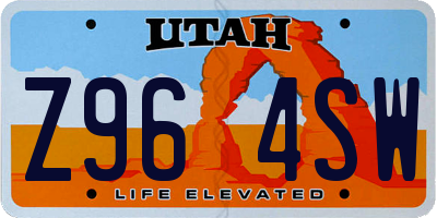 UT license plate Z964SW