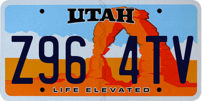 UT license plate Z964TV