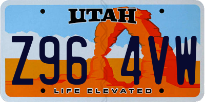 UT license plate Z964VW