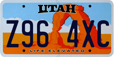 UT license plate Z964XC