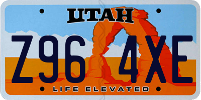 UT license plate Z964XE