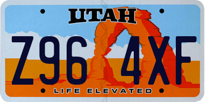 UT license plate Z964XF