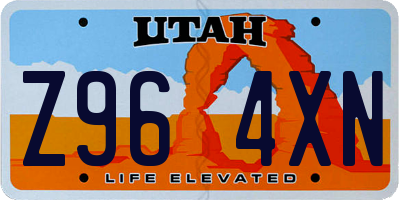 UT license plate Z964XN