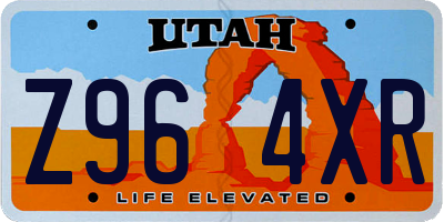UT license plate Z964XR