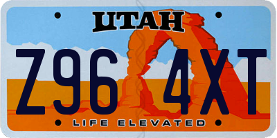 UT license plate Z964XT