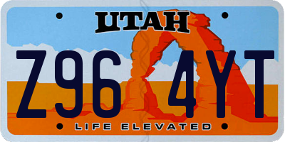 UT license plate Z964YT