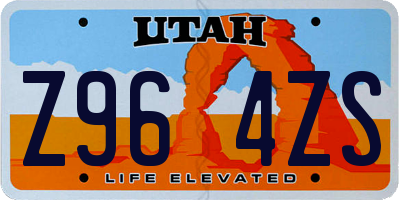 UT license plate Z964ZS