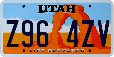 UT license plate Z964ZV