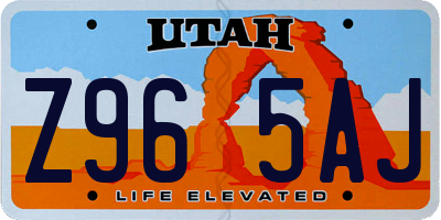UT license plate Z965AJ