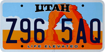 UT license plate Z965AQ