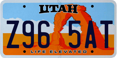 UT license plate Z965AT