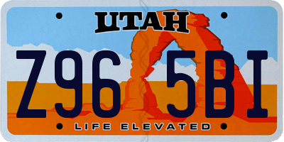 UT license plate Z965BI