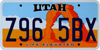 UT license plate Z965BX