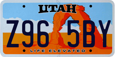 UT license plate Z965BY