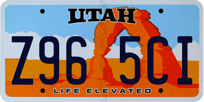 UT license plate Z965CI