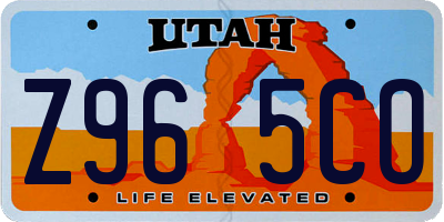 UT license plate Z965CO