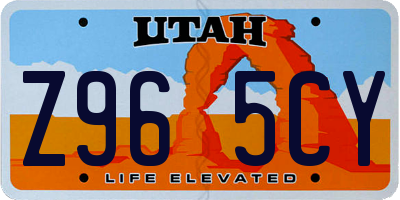 UT license plate Z965CY
