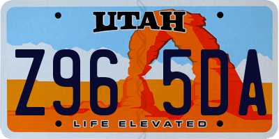 UT license plate Z965DA