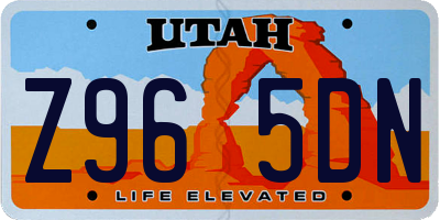 UT license plate Z965DN
