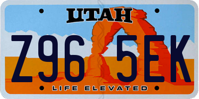 UT license plate Z965EK