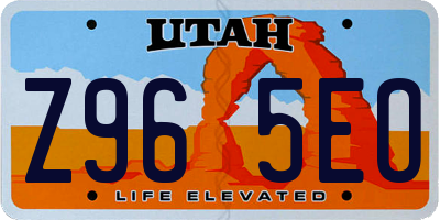 UT license plate Z965EO