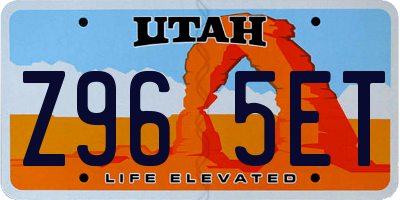UT license plate Z965ET