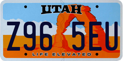 UT license plate Z965EU