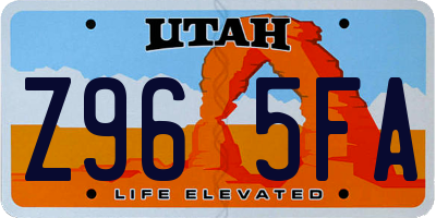 UT license plate Z965FA