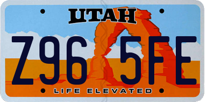 UT license plate Z965FE