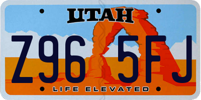 UT license plate Z965FJ